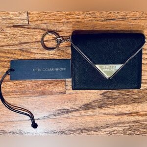 Rebecca Minkoff Black Card Holder/Walket with Keychain